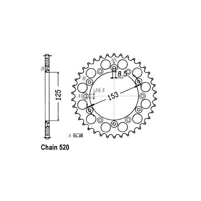 JT Rear Sprocket 210.45 SPROCKETS REAR WHEEL Jt Sprockets