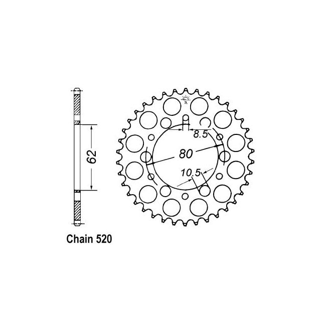 JT Rear Sprocket 845.40 SPROCKETS REAR WHEEL Jt Sprockets