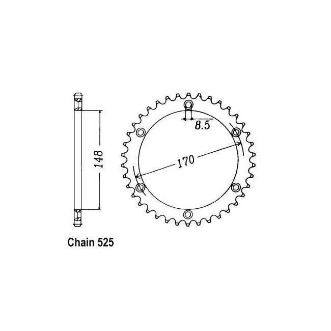 JT Rear Sprocket 1821.47 SPROCKETS REAR WHEEL Jt Sprockets