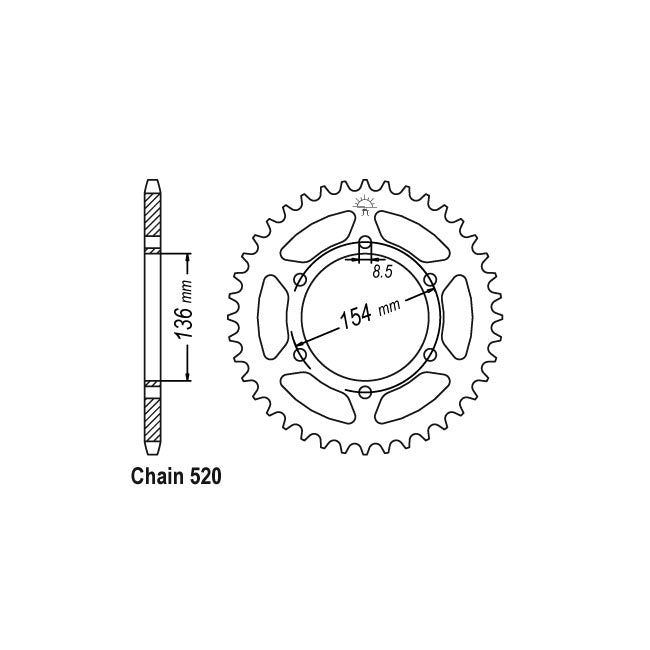 JT Rear Sprocket 9.47 SPROCKETS REAR WHEEL Jt Sprockets