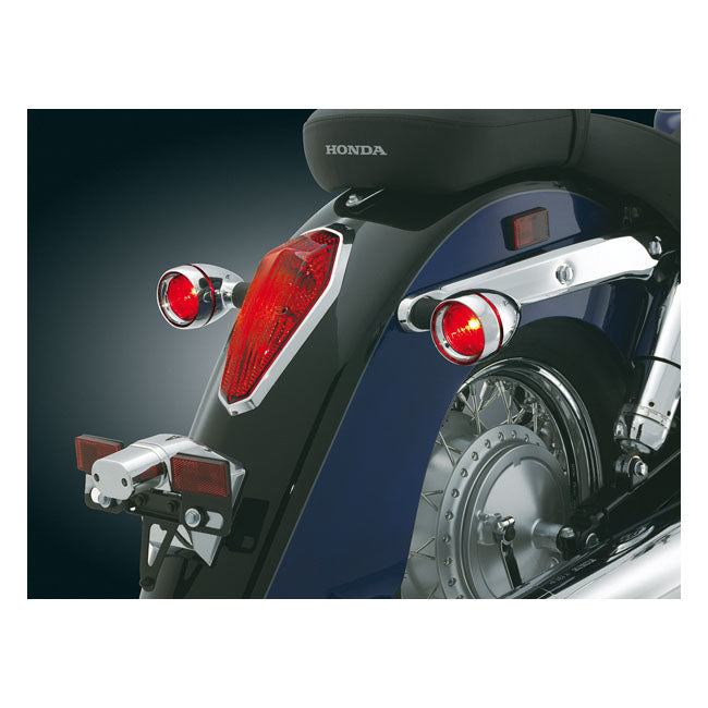 Kuryakyn, Deep dish bezels w/red lenses, chrome TURN SIGNALS LENS AND VISOR KITS Kuryakyn