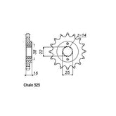 JT Front Sprocket 740.15 SPROCKETS TRANSMISSION Jt Sprockets