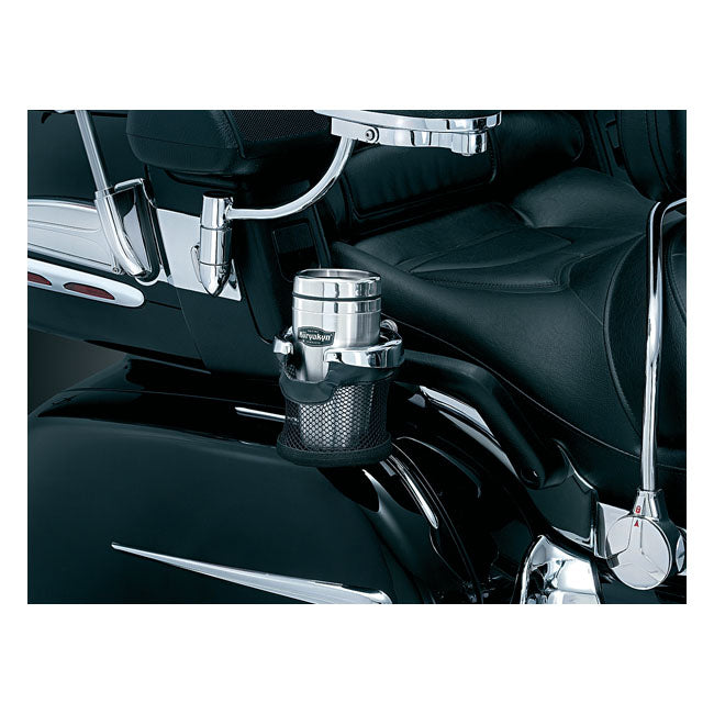 Kuryakyn, Passenger drink holder w/mesh basket DRINK HOLDERS Kuryakyn