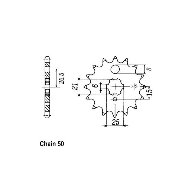JT Front Sprocket 509.15 SPROCKETS TRANSMISSION Jt Sprockets