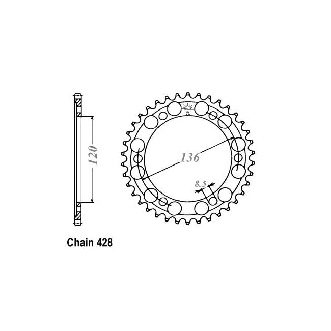 JT Rear Sprocket 1847.55 SPROCKETS REAR WHEEL Jt Sprockets