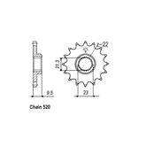 JT Front Sprocket 1577.15 SPROCKETS TRANSMISSION Jt Sprockets