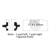EBC Organic brake pads BRAKE PADS Ebc