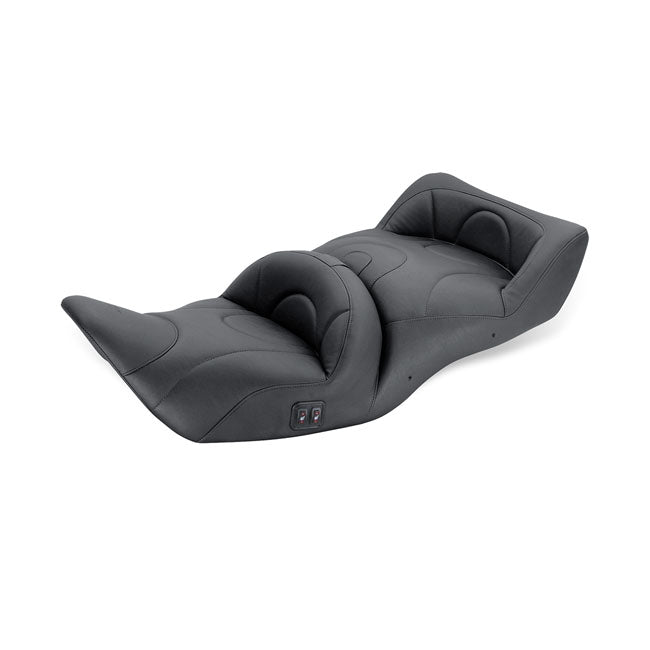 Mustang 1-piece 2-up touring seat heated plain black SEATS Mustang