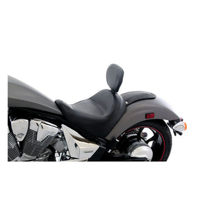 Mustang wide touring solo seat plain w/driver backrest black SOLO SEATS Mustang