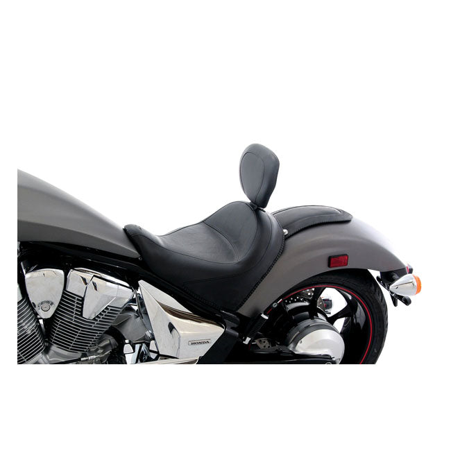 Mustang wide touring solo seat plain w/driver backrest black SOLO SEATS Mustang