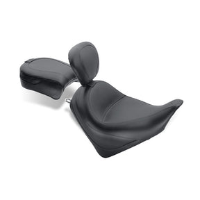 Mustang wide touring solo seat plain w/driver backrest black SOLO SEATS Mustang