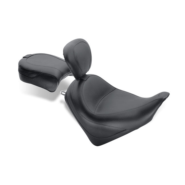 Mustang wide touring solo seat plain w/driver backrest black SOLO SEATS Mustang