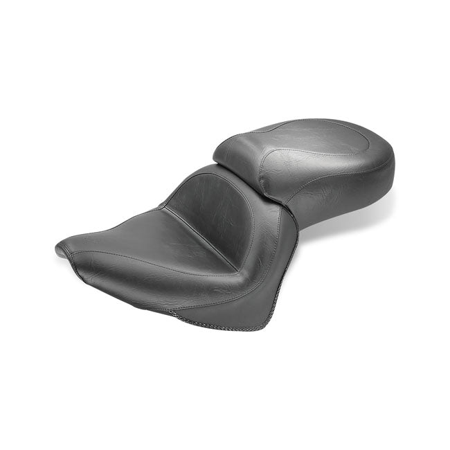 Mustang 1-piece 2-up wide touring vintage seat plain black SEATS Mustang