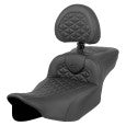 RoadSofa Ext. Reach Tri-Gripper Seat w/Driver's Backrest - 23+ Touring Seat Saddlemen