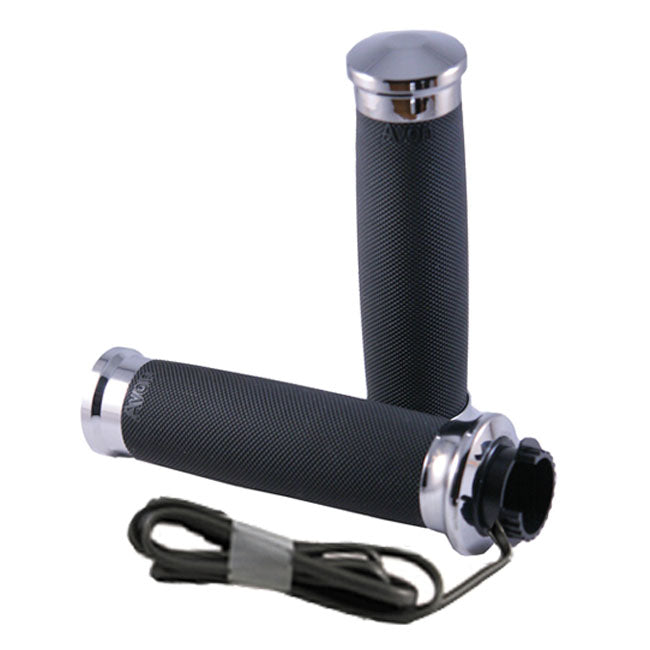 Avon MT Custom Contour heated grips, chrome GRIPS Avon Grips