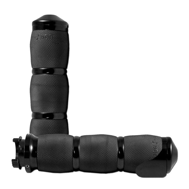 Avon MT Air Cushion grips black anodized, throttle assist GRIPS Avon Grips
