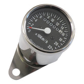 Mini Speedometer, 2:1 Kmh Chrome With Black Face Plate Speedometers Mcs