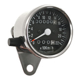 Mini Speedo, 2:1 Kmh. With Tripmeter Chrome Speedometers Mcs