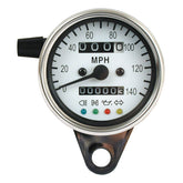 Led Mini Speedo 2:1 Mph. Chrome With White Face Plate Speedometers Mcs