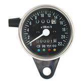 Led Mini Speedo 2:1 Kmh. Chrome With Black Face Plate Speedometers Mcs