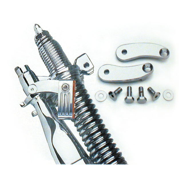 Front Springer Turn Signal Relocation Kit. Chrome Turn Signals Relocation Kits Mcs