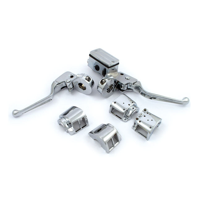 Chrome H.Bar Control Kit, 3/4" Bore Handlebar Control Kits Mcs