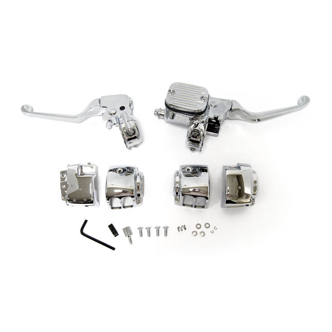 Handlebar Control Kit Chrome 11/16" Bore Handlebar Control Kits Mcs