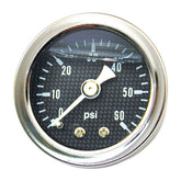 Oil Pressure Gauge, ''Carbon Face''. 0 60 Psi Oil Pressure Gauges Mcs