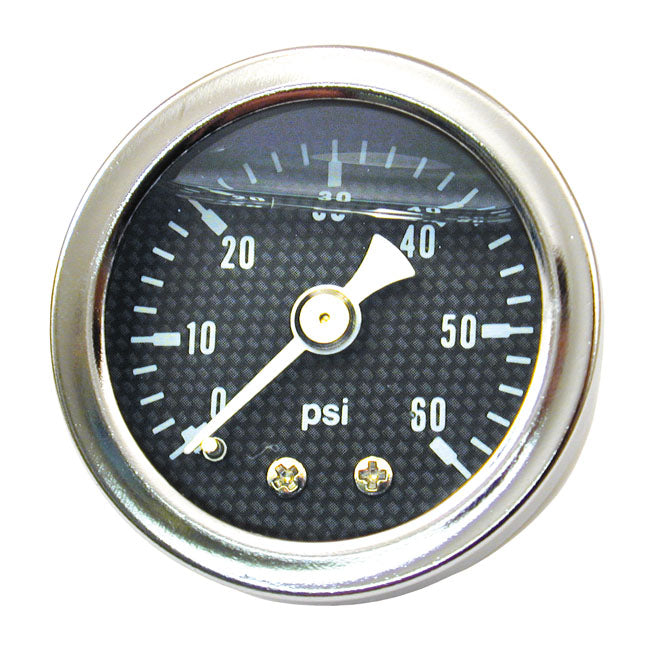 Oil Pressure Gauge, ''Carbon Face''. 0 60 Psi Oil Pressure Gauges Mcs