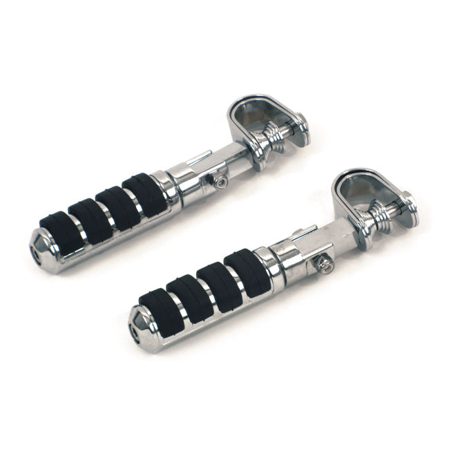 Comfort Foot Peg Set. Clamp On. Chrome Footpegs Mcs