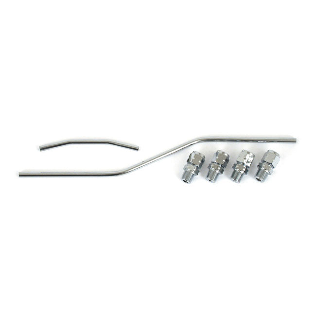 Shovel Rocker Box Oil Line Kit. Chrome Rocker Oil Lines Mcs