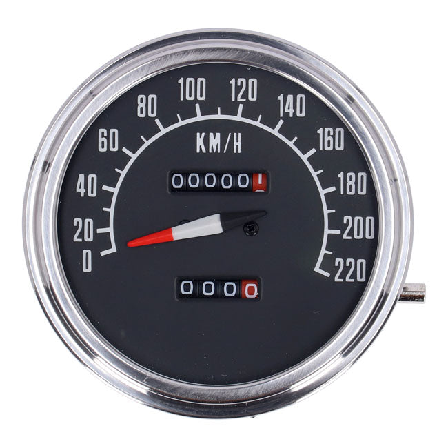 Fl Speedometer, ''74 84 Face'', Black. 1:1 Kmh Speedometers Mcs