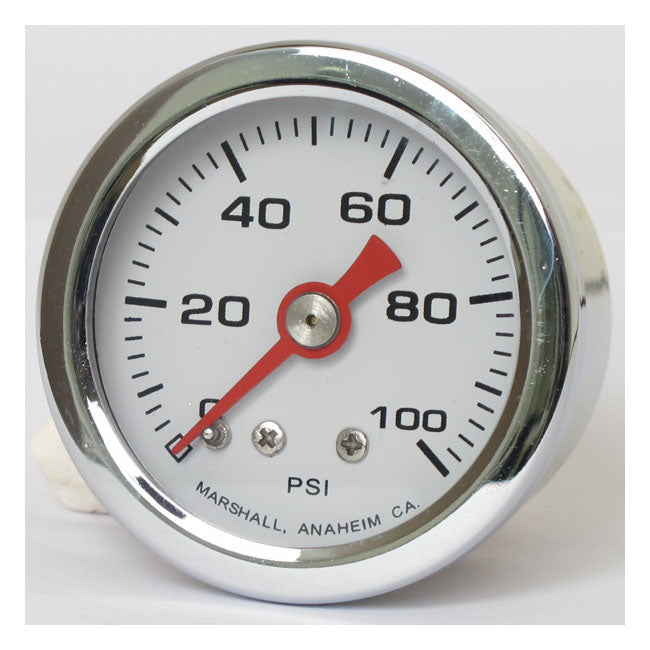 Marshall Oil Pressure Gauge, 0 100 Psi. Stainless Housing Oil Pressure Gauges Marshall