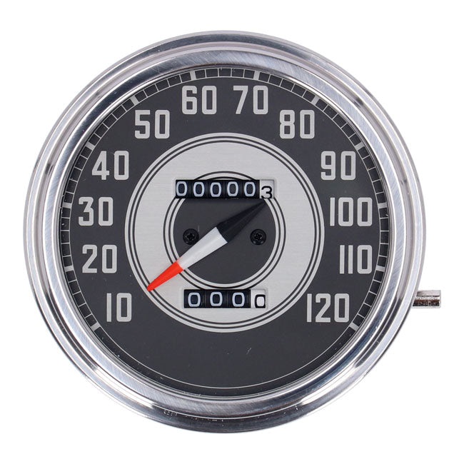 Fl Speedometer, ''41 45 Face'', Silver/Black. 1:1 Mph Speedometers Mcs