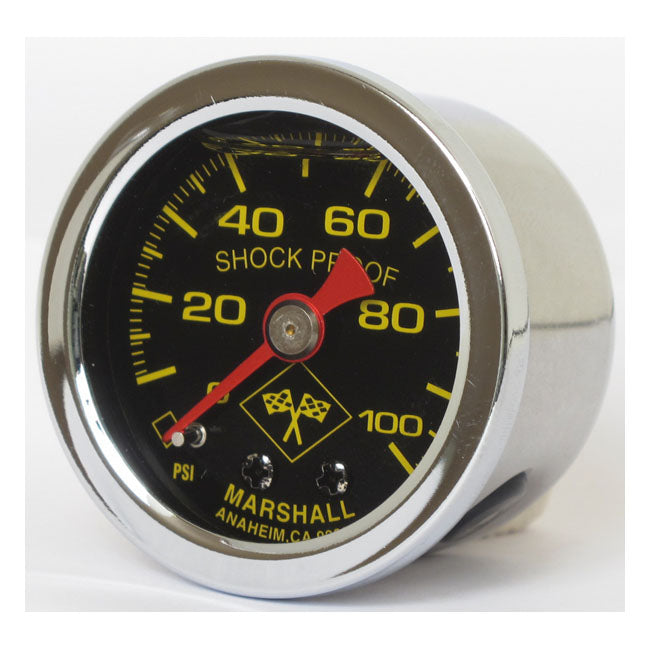 Marshall Oil Pressure Gauge, 0 100 Psi. Stainless Housing Oil Pressure Gauges Marshall