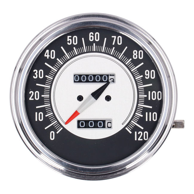 Fl Speedometer, ''68 72 Face'', Black/Silver. 2:1 Mph Speedometers Mcs