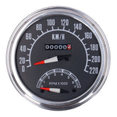 Fl Speedo/Tachometer, ''73 84 Face'', Black. 1:1 Kmh Speedometers Mcs