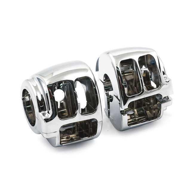 Switch Housing Set. Chrome Switch Housings Mcs