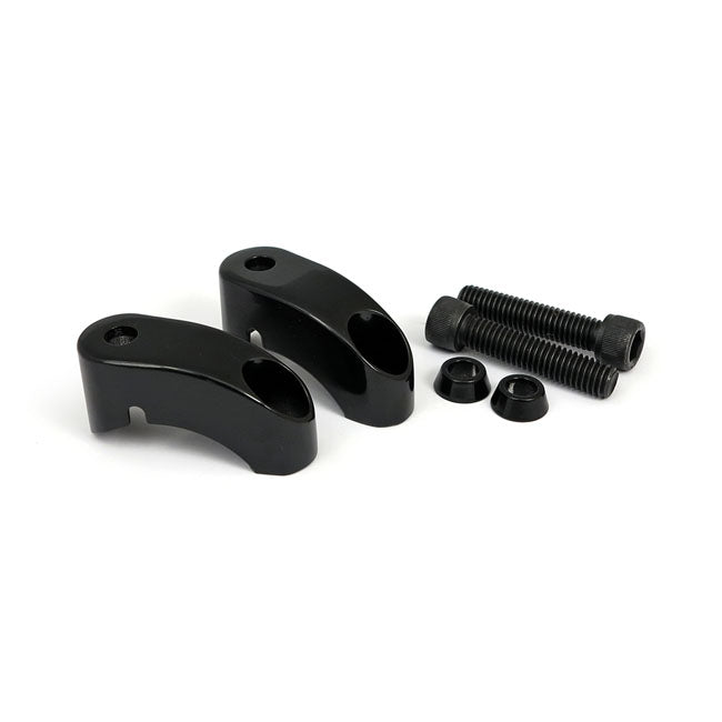 Shortened Turn Signal Mount Kit. Front, Gloss Black Turn Signals Mounts Mcs