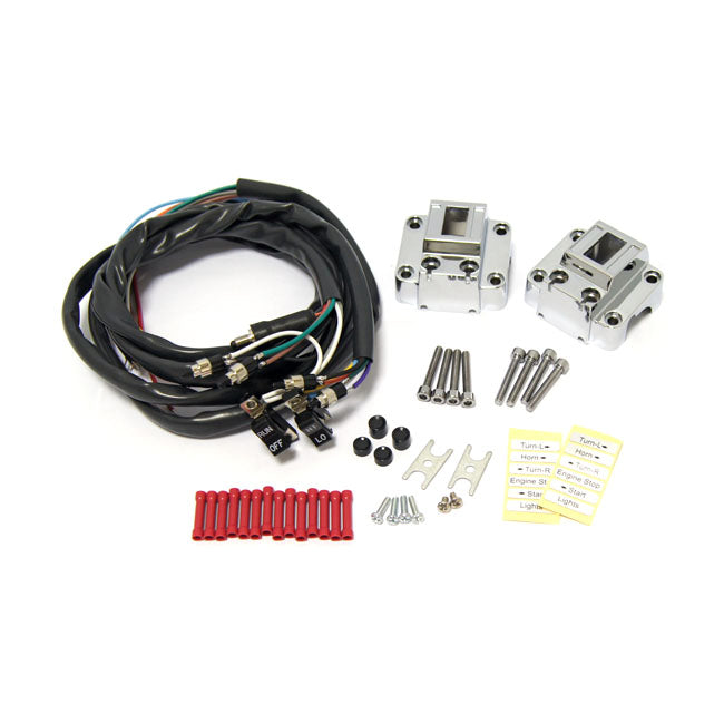 Handlebar Switch Housing Kit. Chrome/Black Switch Housings Mcs