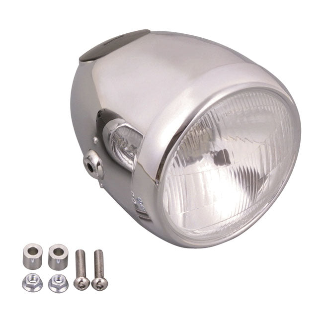 Daytona, Vintage 5-3/4" headlamp. Chrome HEADLAMPS Daytona