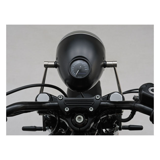 Daytona, Vintage 5-3/4" headlamp. Black with chrome ring HEADLAMPS Daytona