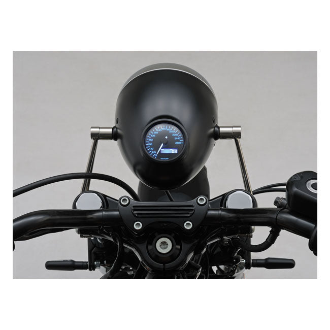 Daytona, Vintage 5-3/4" headlamp. Black with chrome ring HEADLAMPS Daytona