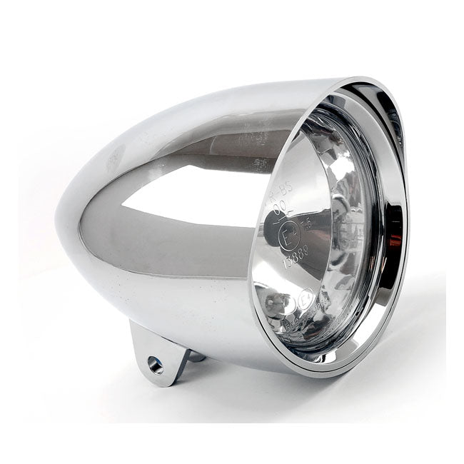Smoothie 4 1/2" Headlamp With Round Visor. Chrome Headlamps Mcs