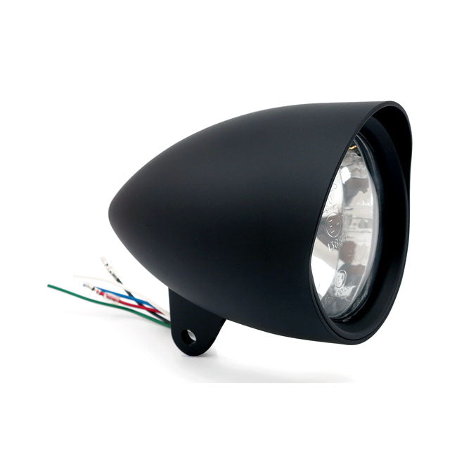 Smoothie 4 1/2" Headlamp With Round Visor. Black Headlamps Mcs
