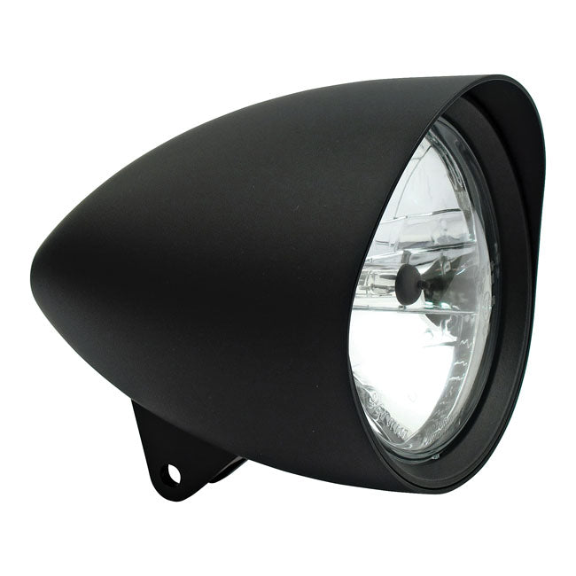 Smoothie 5 3/4" Headlamp With Round Visor. Black Headlamps Mcs