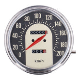 Fl Speedometer, ''62 67 Electra Face'', Black/Gold. 2:1 Kmh Speedometers Mcs