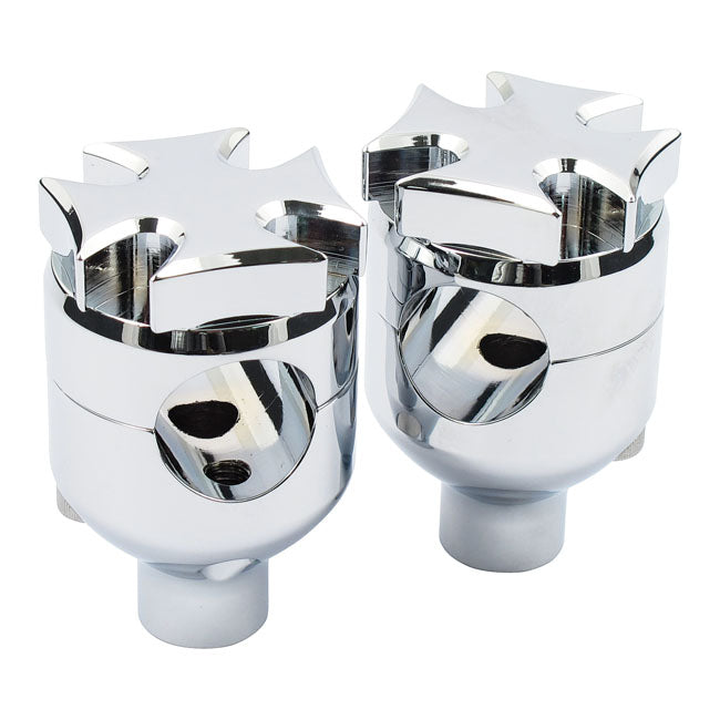 Flat Maltese Riser, 2" Chrome Risers Mcs