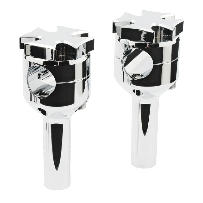 Maltese Riser Set. 4" Rise. Chrome Risers Mcs
