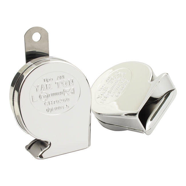 12 Volt Mini Turbine Horn Set. Chrome Horns Mcs
